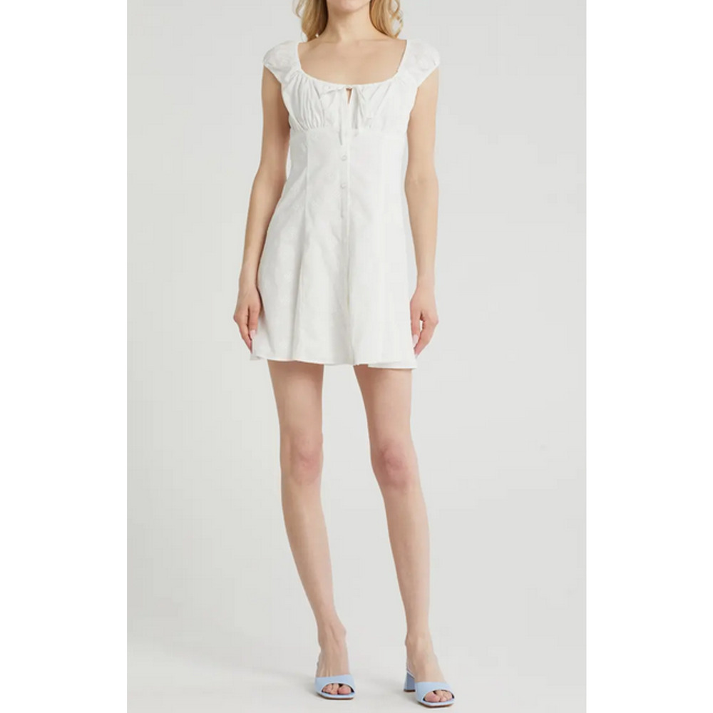 WAYF White Cotton Eyelet Mini Dress XL NWT Party Holidays Family Photos Wedding